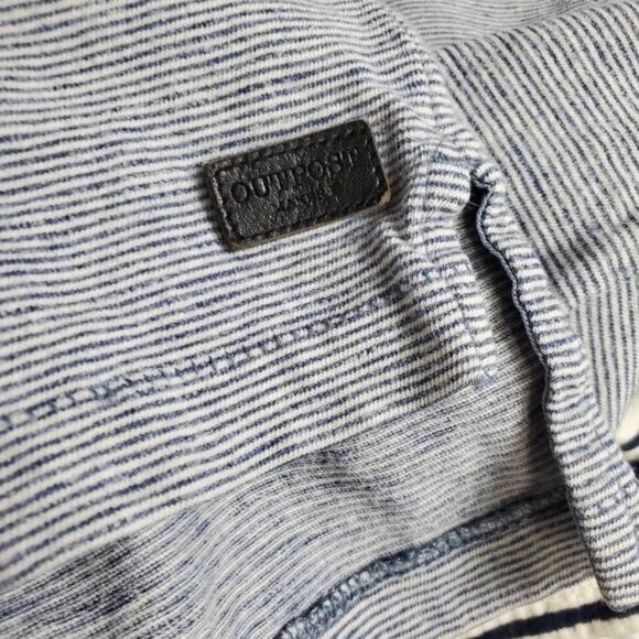 Outpost Makers Men’s L Blue Striped Short Sleeve Henley Casual Shirt - Picture 5 of 7